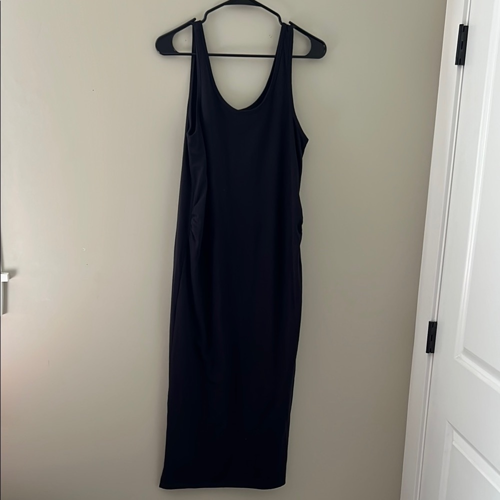 Parasuco Maternity Black Tank Maxi Dress Size Medium Stretch Cotton